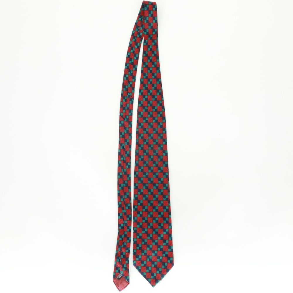 Vintage Christian Dior Monsieur Necktie Red Green Blue Made in the USA FLAWED